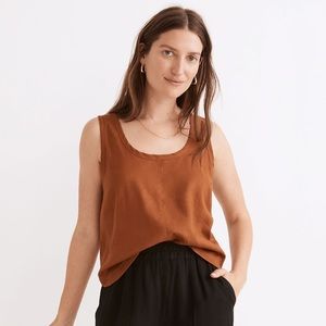 Hemp-Blend Shirttail Tank Top Sz XS